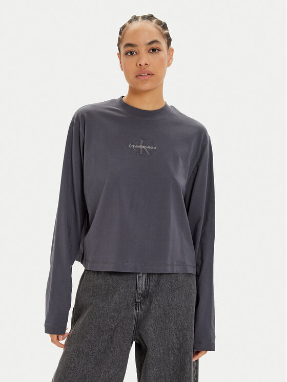 Calvin Klein Jeans Calvin Klein Jeans Majica Monologo J20J224200 Siva Relaxed Fit