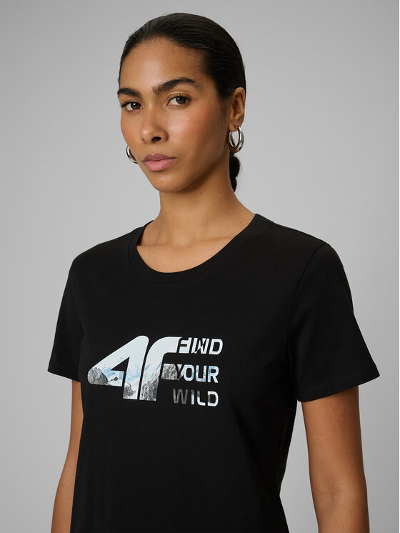 4F 4F T-Shirt TREKKING Czarny