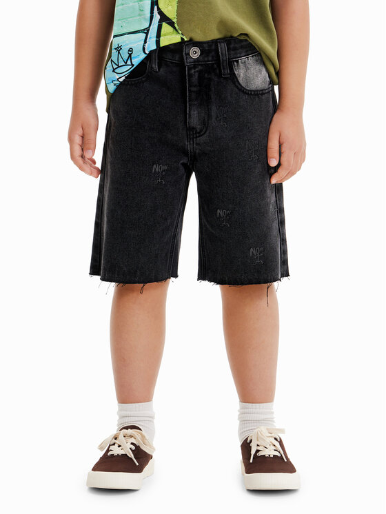 Desigual Desigual Kratke traperice 23SBDD01 Crna Regular Fit