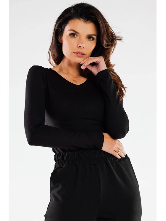 Infinite You Infinite You Bluzka M289 Czarny Basic Fit