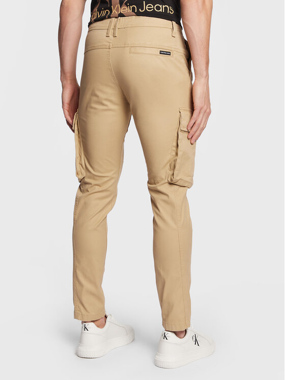 Calvin Klein Jeans Calvin Klein Jeans Medžiaginės kelnės J30J322043 Smėlio Regular Fit