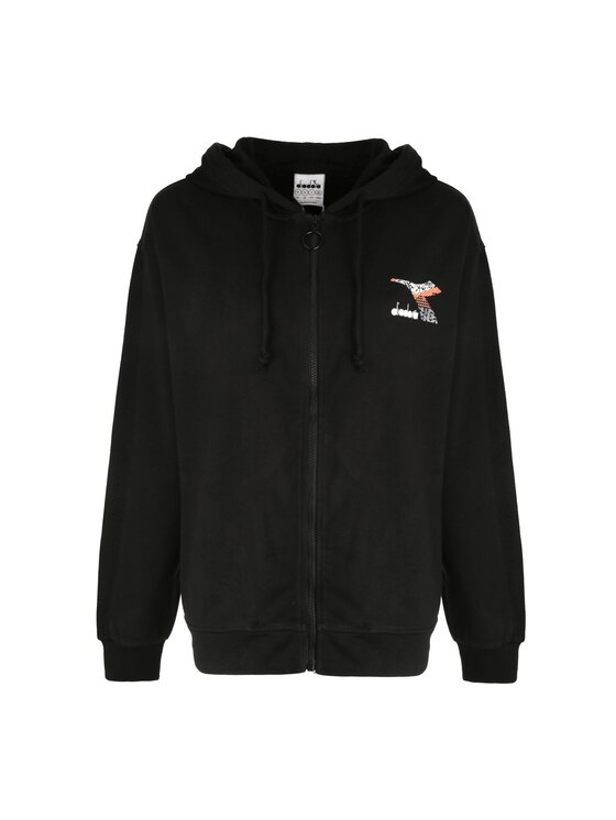 Diadora Diadora Bluza L. HOODIE FZ FLOSS Czarny Basic Fit