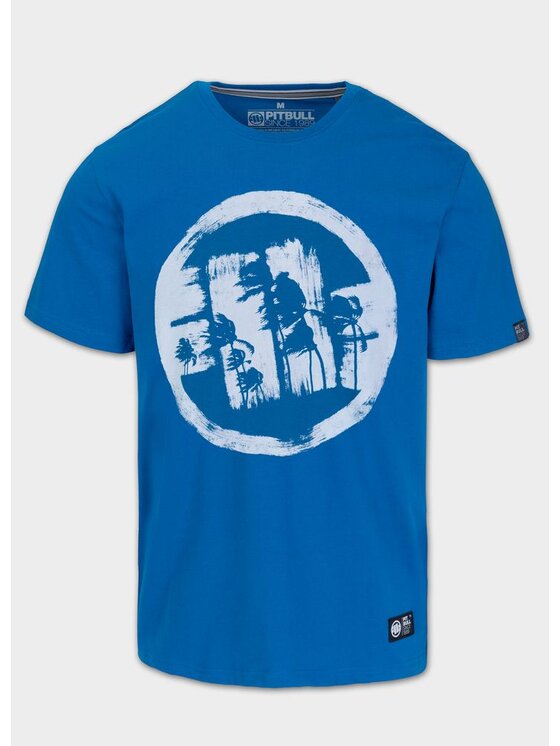 PITBULL PITBULL T-Shirt LOGO PALMS Niebieski Regular Fit