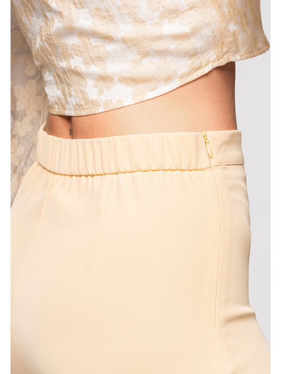 Ombre Ombre Spodnie materiałowe OW-PA-E0009 Żółty Relaxed Fit
