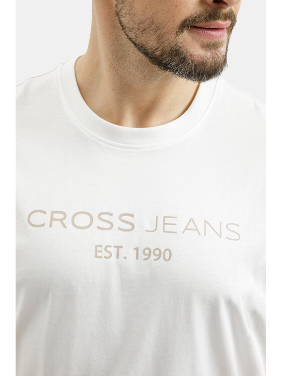 Cross Jeans Cross Jeans T-Shirt 16154-028 Beżowy Regular Fit