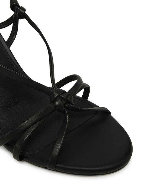 Tommy Hilfiger Tommy Hilfiger Sandały Leather Knots Wedge Sandal FW0FW08417 Czarny