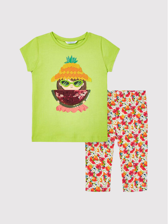 Completo T-shirt e leggings 3741 Multicolore