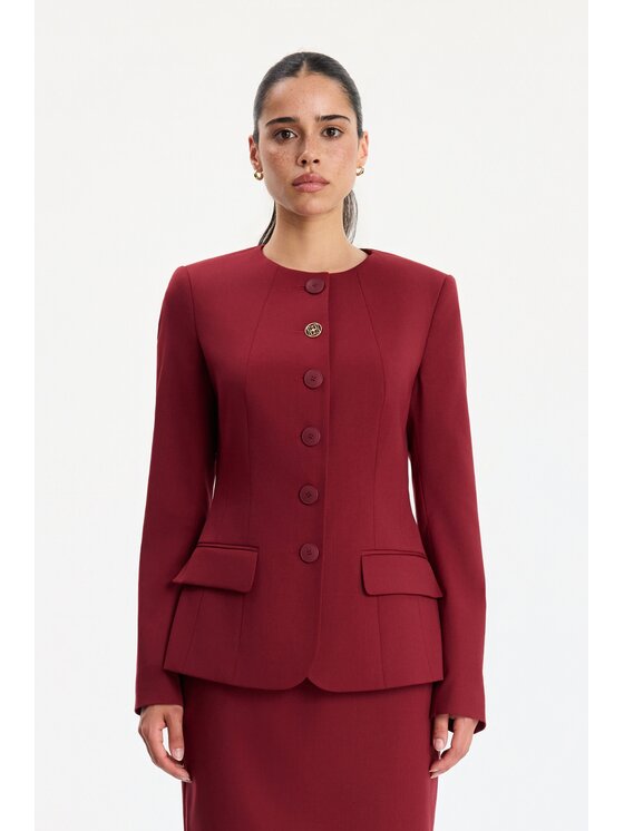 BENU BENU Marynarka jednorzędowa Bordowy Slim Fit