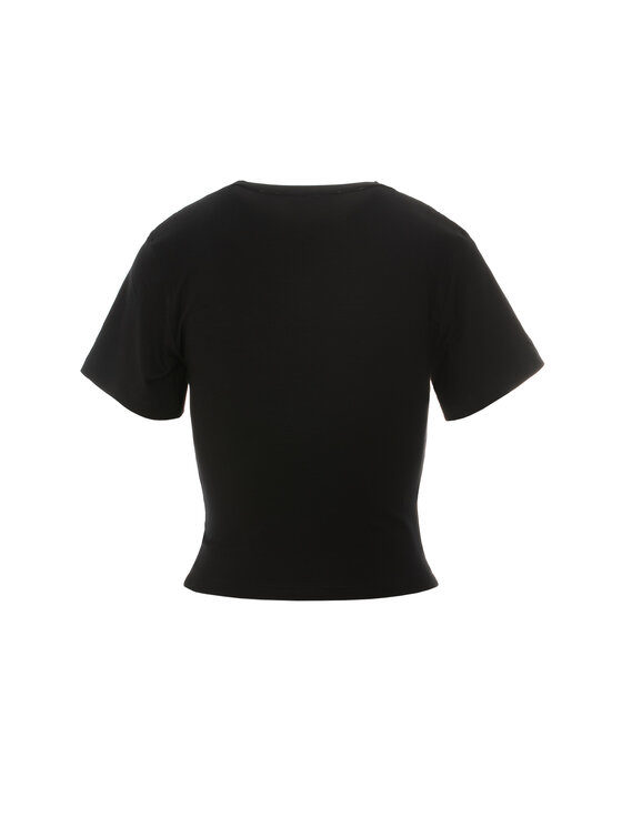 BENU BENU Blúzka CZARNA KOSZULKA SKRĘCONA Čierna Slim Fit