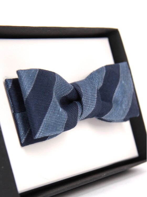 ELSNER ELSNER Papillon BATWING STRAIGHT SLIM Z JEDWABNEGO ŻAKARDU A6260 Blu scuro