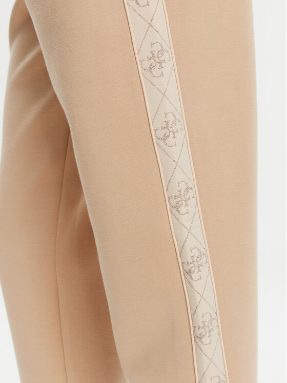 Guess Guess Spodnie dresowe W5YB11 KBYE2 Beżowy Regular Fit