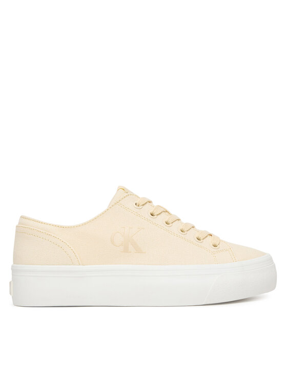 Calvin Klein Calvin Klein Sneakersy Vulc Flatform Low Canvas Mg YW0YW01763 Écru