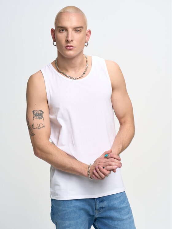 BIG STAR BIG STAR Top dero_101 Biały Slim Fit