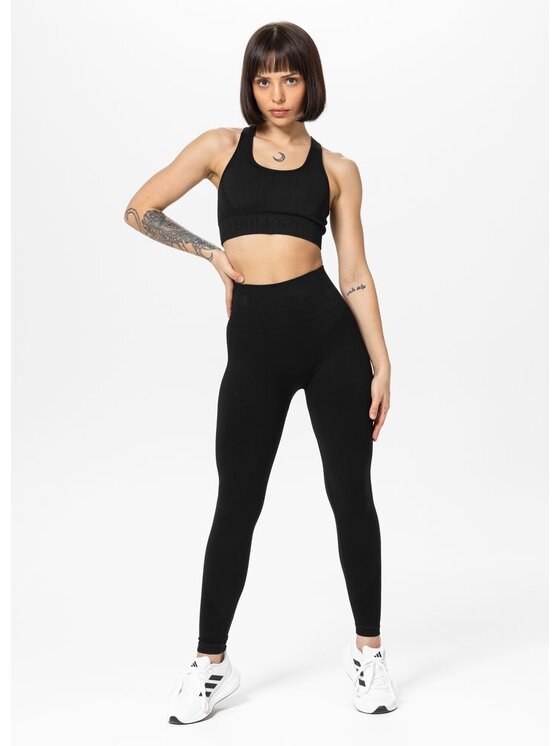 PITBULL PITBULL Biustonosz top Top sportowy damski COLUMBIA XL Czarny Regular Fit