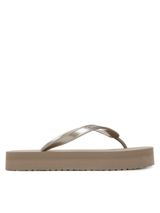 Calvin Klein Calvin Klein Japonki Flatform Flip Flop Met Tpu HW0HW03120 Złoty