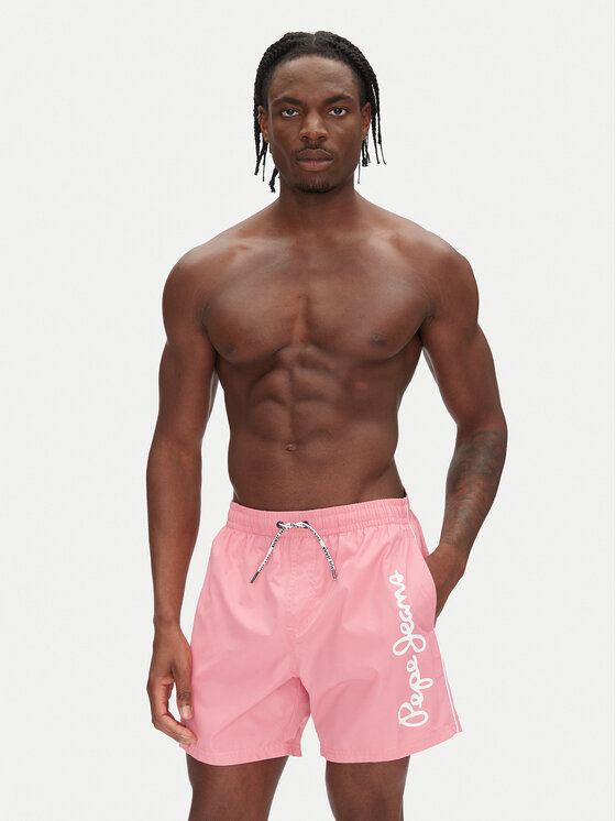 Pepe Jeans Pepe Jeans Szorty kąpielowe Logo PMB10419 Różowy Regular Fit