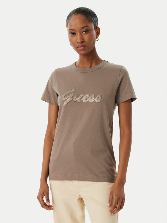 Guess Guess Тишърт W6GI08 K3023 Кафяв Regular Fit
