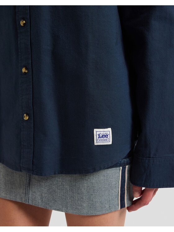 Lee Lee Koszula WORKWEAR BUTTON DOWN Niebieski Relaxed Fit