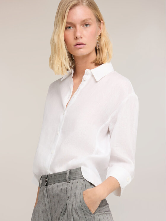Motivi Motivi Camicia 5020W000521N011 Bianco Cropp Fit