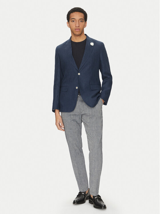 BOSS BOSS Marynarka C-Huge-Peak-252 50540516 Granatowy Slim Fit