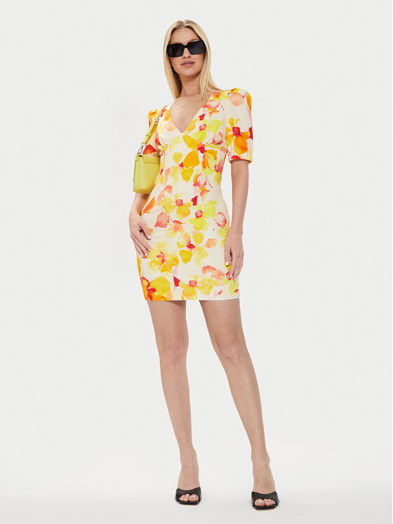 Morgan Morgan Poletna obleka 241-RAMIN.F Rumena Slim Fit