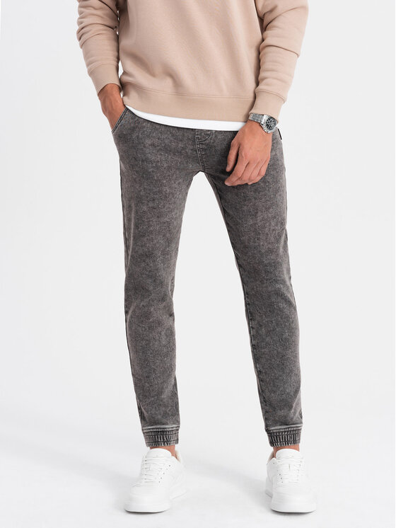 Ombre Ombre Jeansy OM-PADJ-0133 Šedá Slim Fit