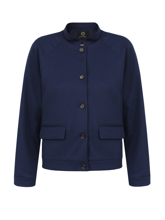 Entelier Entelier Marynarka Rękaw raglan Granatowy Modern Relaxed Fit
