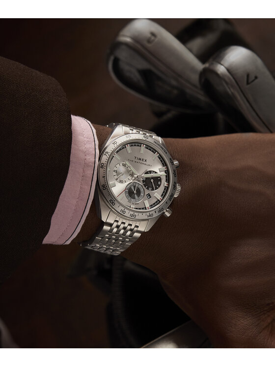 Timex Timex Zegarek TW2Y18700 Srebrny