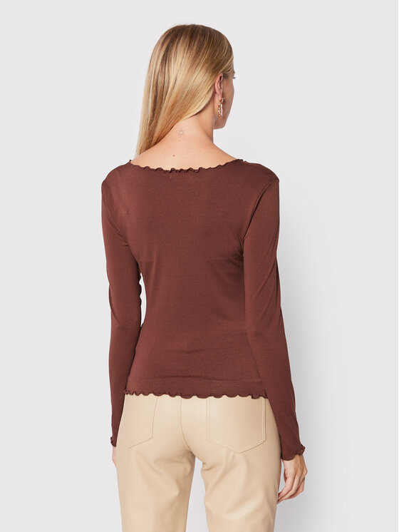 Blusa W2BP65 KBEL2 Marrone Slim Fit