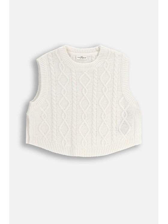 Coccodrillo Coccodrillo Sweter ZC5172801WGJ-003 Kremowy Regular Fit
