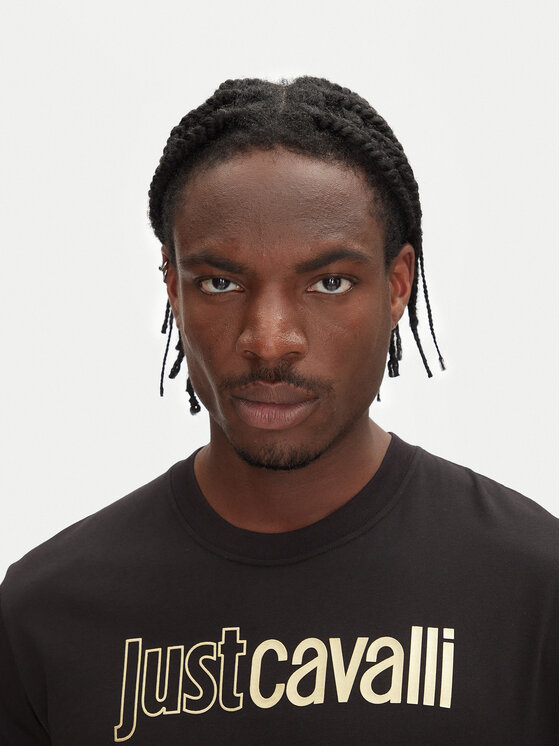 Just Cavalli Just Cavalli T-shirt 78OAHT16 Crna Regular Fit