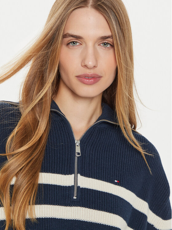 Tommy Hilfiger Tommy Hilfiger Sweter WW0WW42141 Granatowy Relaxed Fit