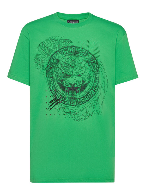 Plein Sport Plein Sport T-Shirt 8143 Zielony Regular Fit