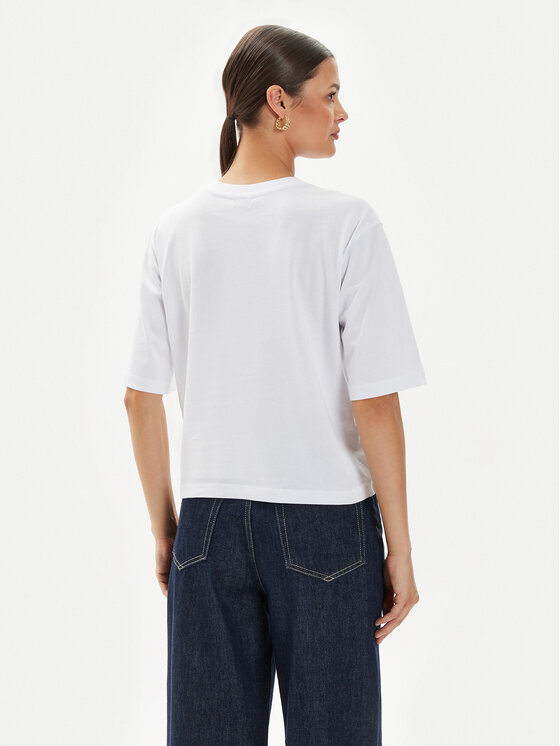 Guess Guess Tricou Aurelie V4YI06 I3Z14 Alb Boxy Fit