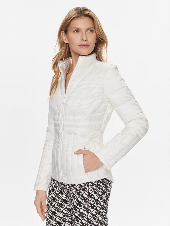 Guess Guess Μπουφάν μεταβατικό Valeria W4RL06 WFWO2 Λευκό Regular Fit