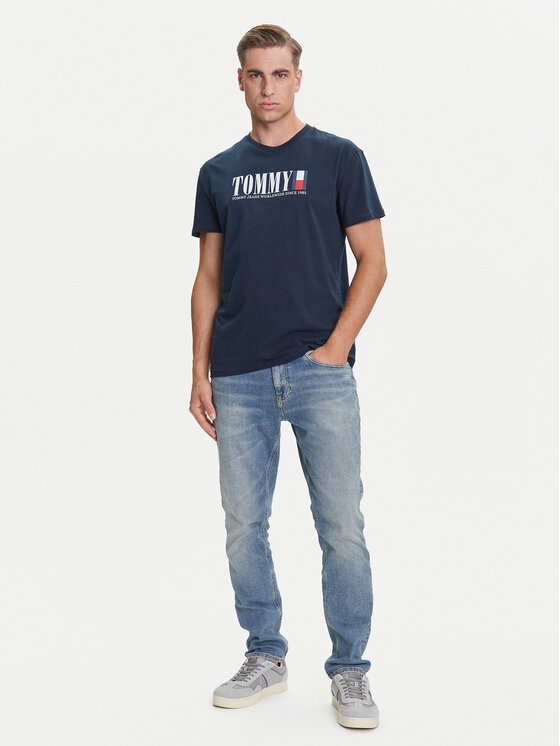 Tommy Jeans Tommy Jeans T-Shirt Dna Flag DM0DM21941 Granatowy Regular Fit