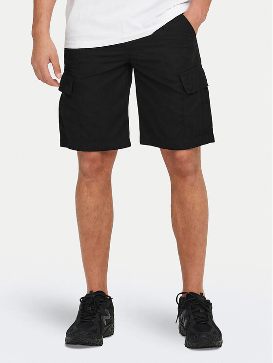 Only & Sons Only & Sons Szövet rövidnadrág Loc Cargo 22029214 Fekete Regular Fit