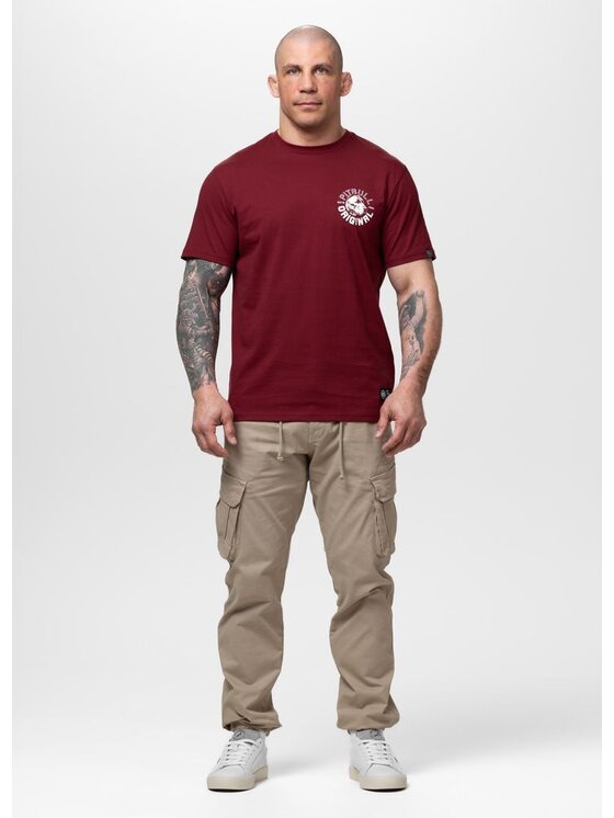 PITBULL PITBULL T-Shirt DOG SD Bordowy Regular Fit