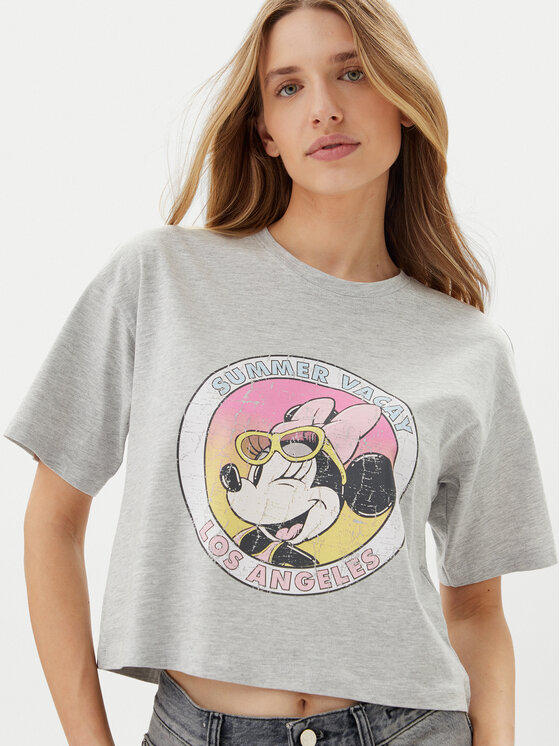 ONLY ONLY Tričko Mickey Minnie 15348126 Sivá Regular Fit