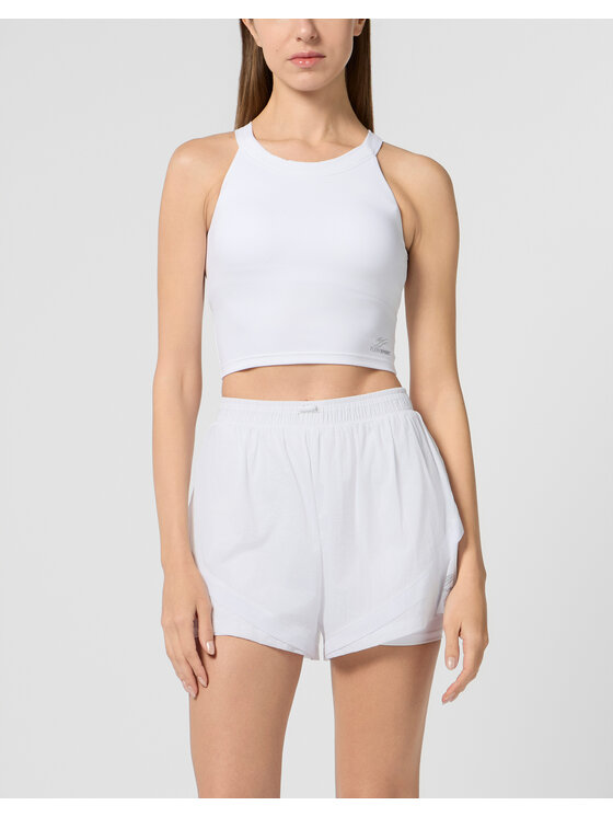 Plein Sport Plein Sport Tank top 29192 Biały Skin Tight Fit