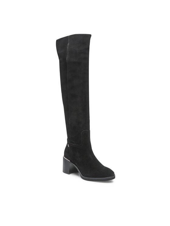 Tommy Hilfiger Tommy Hilfiger Stiefel Th Belt Suede Overknee Boot FW0FW06767 Schwarz