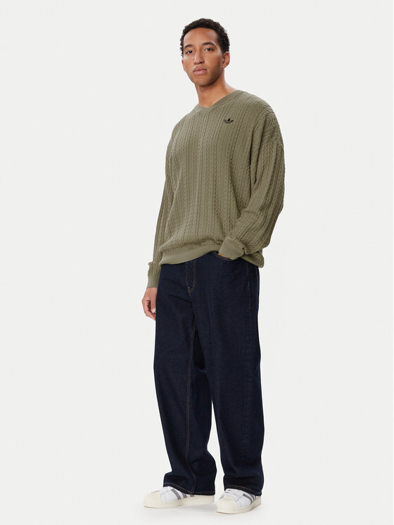 adidas adidas Sweter KR9767 Beżowy Loose Fit
