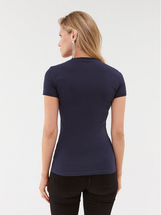 Guess Guess T-krekls W2YI45 J1314 Tumši zils Slim Fit