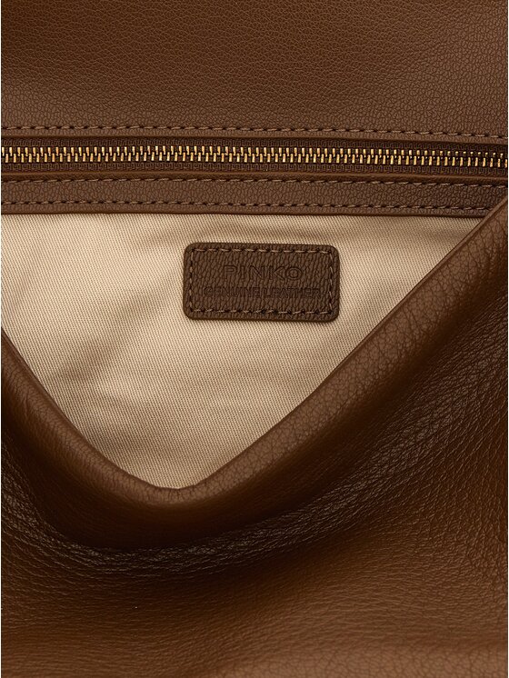 PINKO PINKO Torebka Brown Lamb Leather Shoulder Brązowy