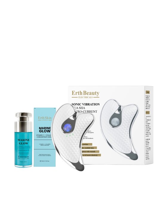 Erthskin London Erthskin London Gua Sha z Mikroprądami Duo Witamina C Krem na dzień i na noc