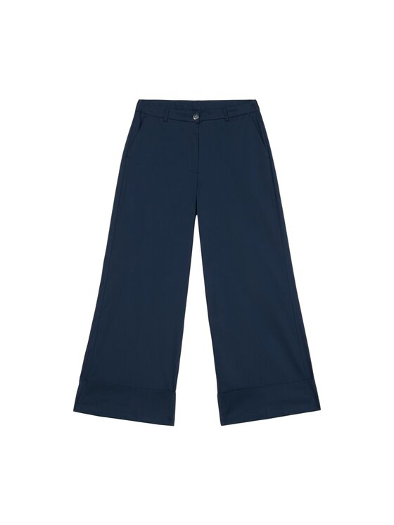 Oltre Oltre Pantaloni di tessuto P065R208995N034 Blu Cropp Fit