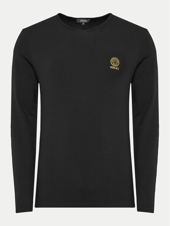 Versace Versace Majica dugih rukava AUU01007 1A10011 Crna Regular Fit