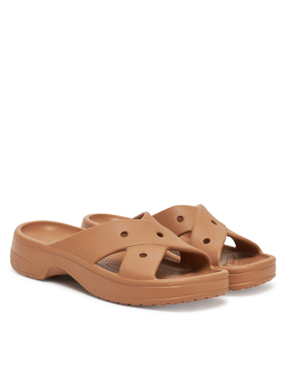 Crocs Crocs Klapki Cross Strap 210840 Brązowy