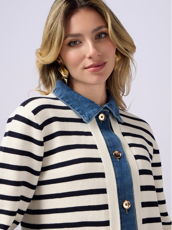 Oltre Oltre Cardigan M166J004892N0S1 Blu Regular Fit
