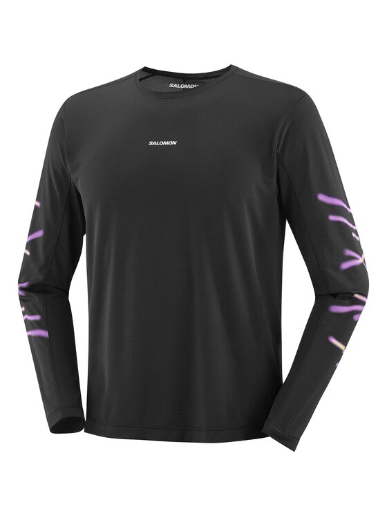 Salomon Salomon Koszulka techniczna SHAKEout CORE LS TEE GRAPHIC Czarny Regular Fit